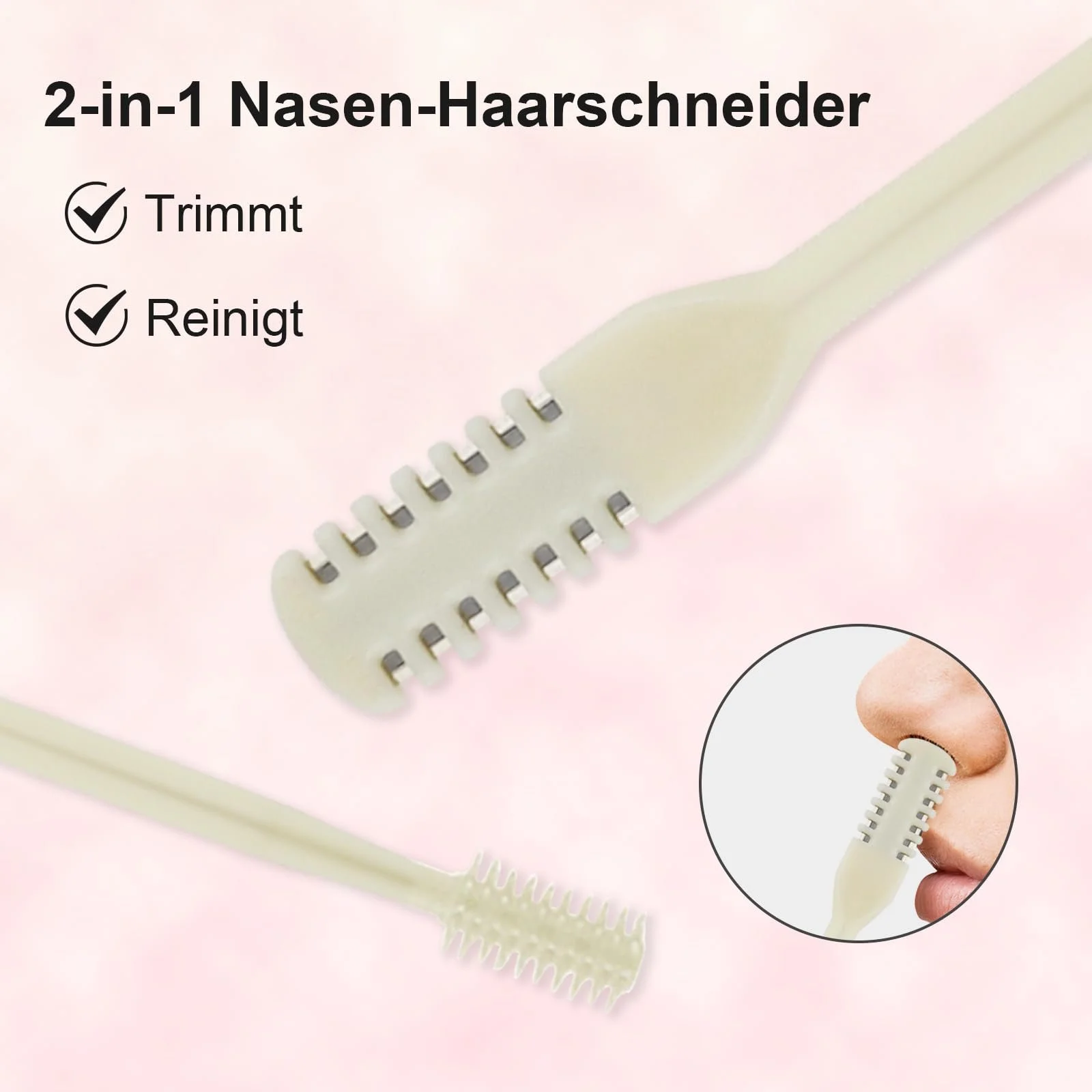 Тример для носа 2-в-1, портативний, ручний, з обертанням на 360° (4 кольори) комплект з 12 штук, фото №3