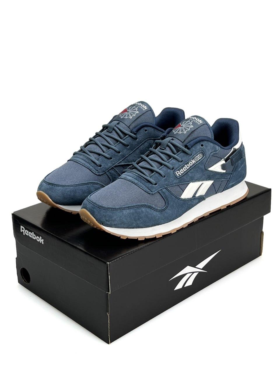 Мужские кроссовки Reebok Classic синие повседневные замшевые кросы Рибок демисезонная обувь для мужчин, фото №5