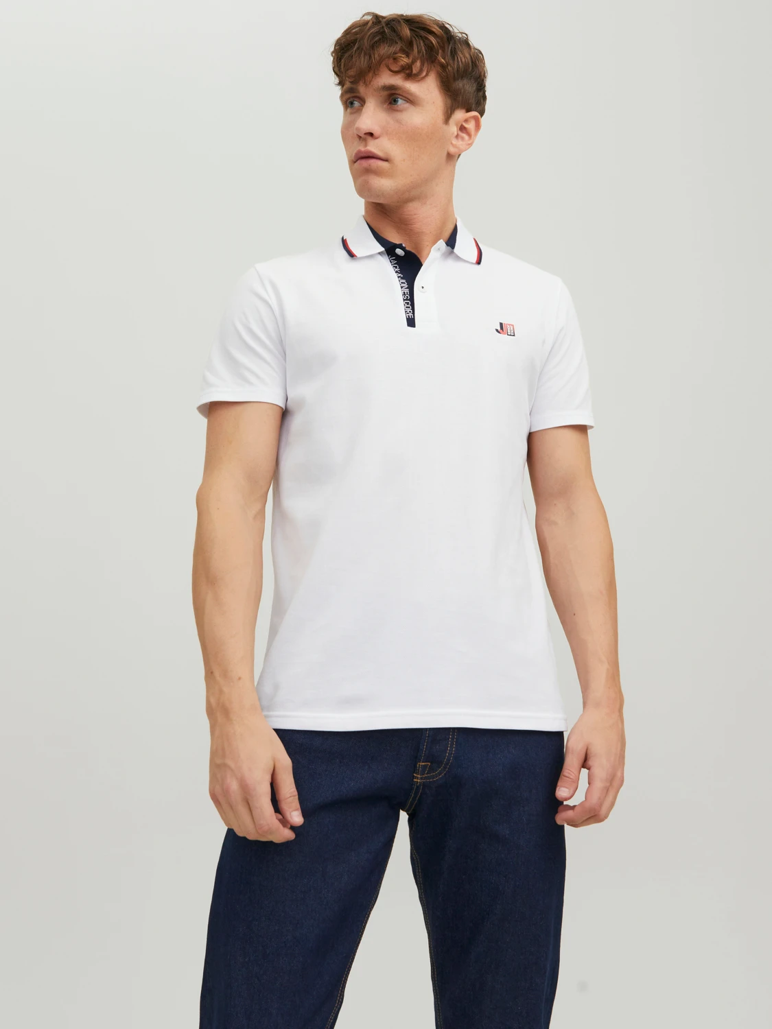 Рубашка-поло Jack&Jones JCOLOGAN POLO SS SS23 SN 12229382 Белый S, фото №1