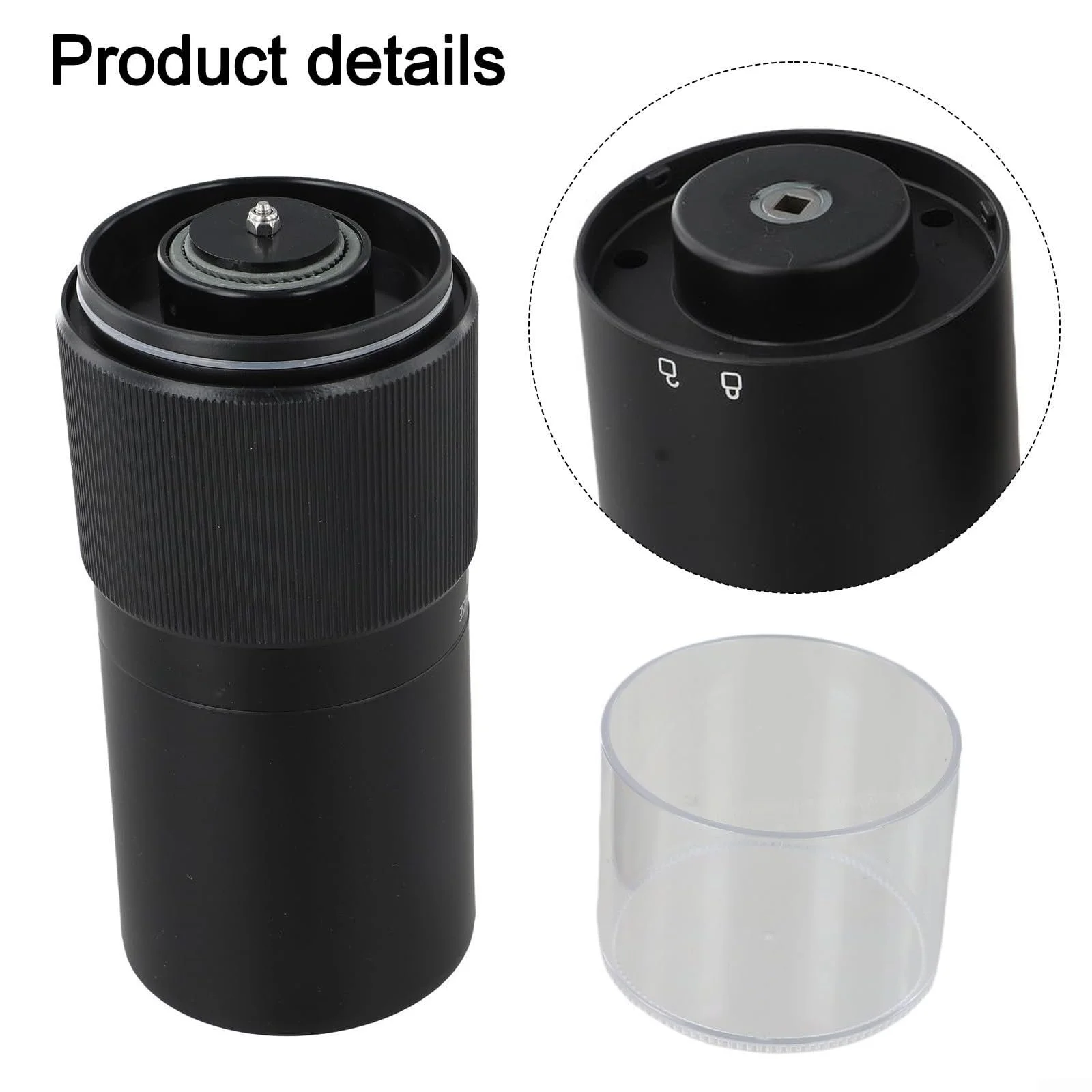 Электрическая кофемолка Wiederaufladbare, 30 режимов помола, черная, фото №5