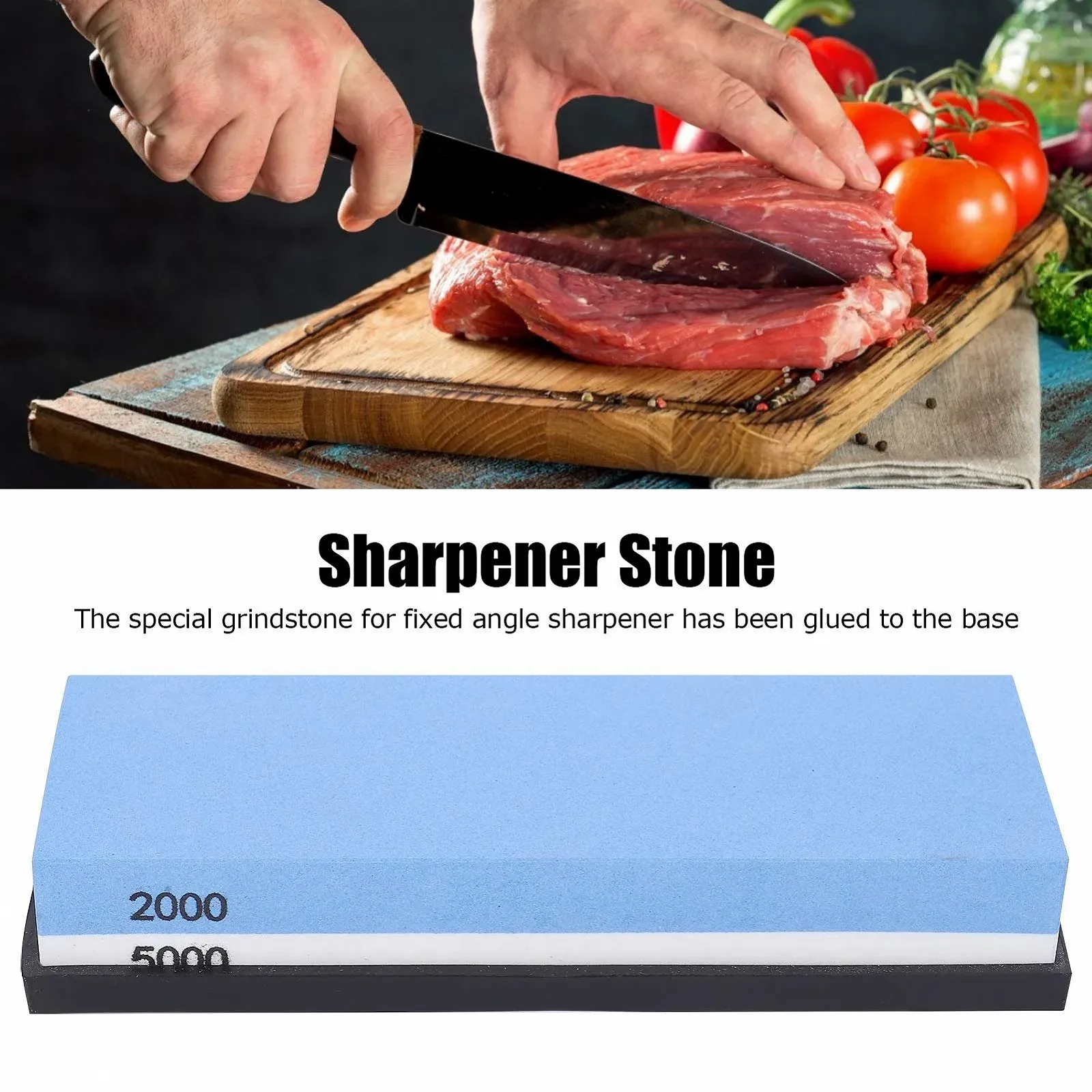 Точильний камінь FTVOGUE двосторонній 2000 5000 Grit з базою, фото №3