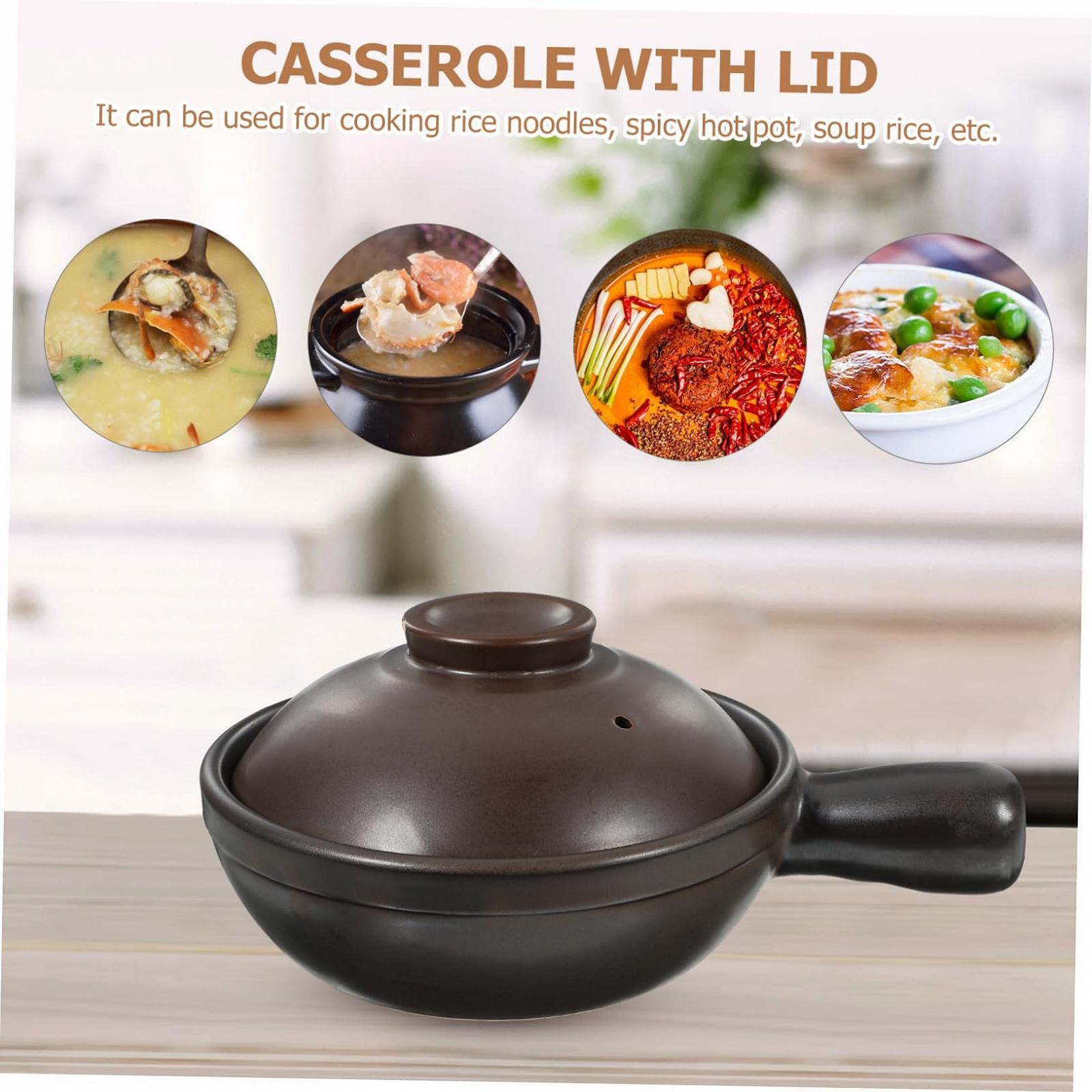 Керамический горшок PRETYZOOM Traditional Small для риса и супа термостойкий с ручкой, фото №3