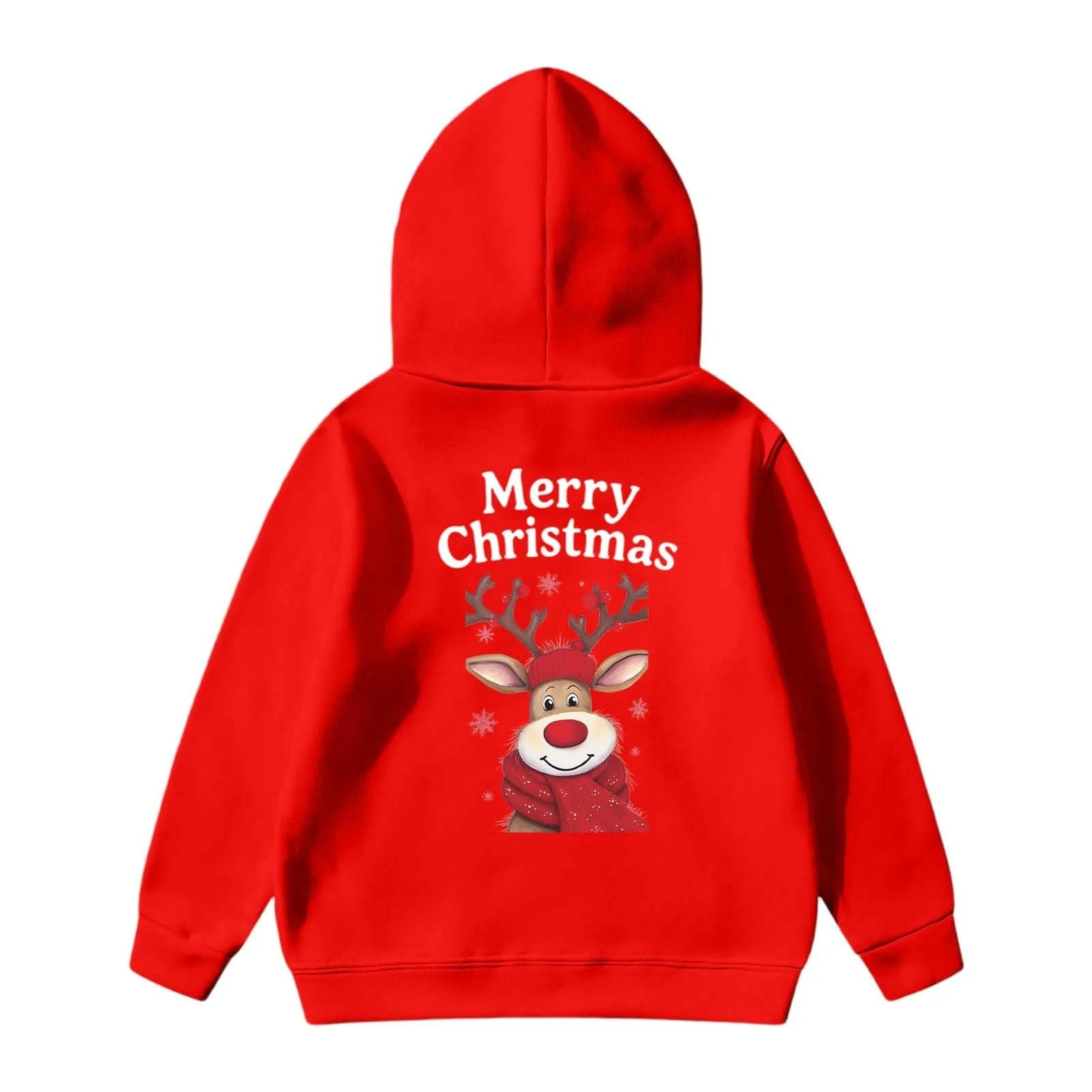 Худи для девочки с праздничным принтом, флисовая кофта, мягкая и теплая для семейного наряда на праздники, и для игр, размер 152, фото №3 Худи для девочки с праздничным принтом, флисовая кофта, мягкая и теплая для семейного наряда на праздники, и для игр, размер 152, фото №3