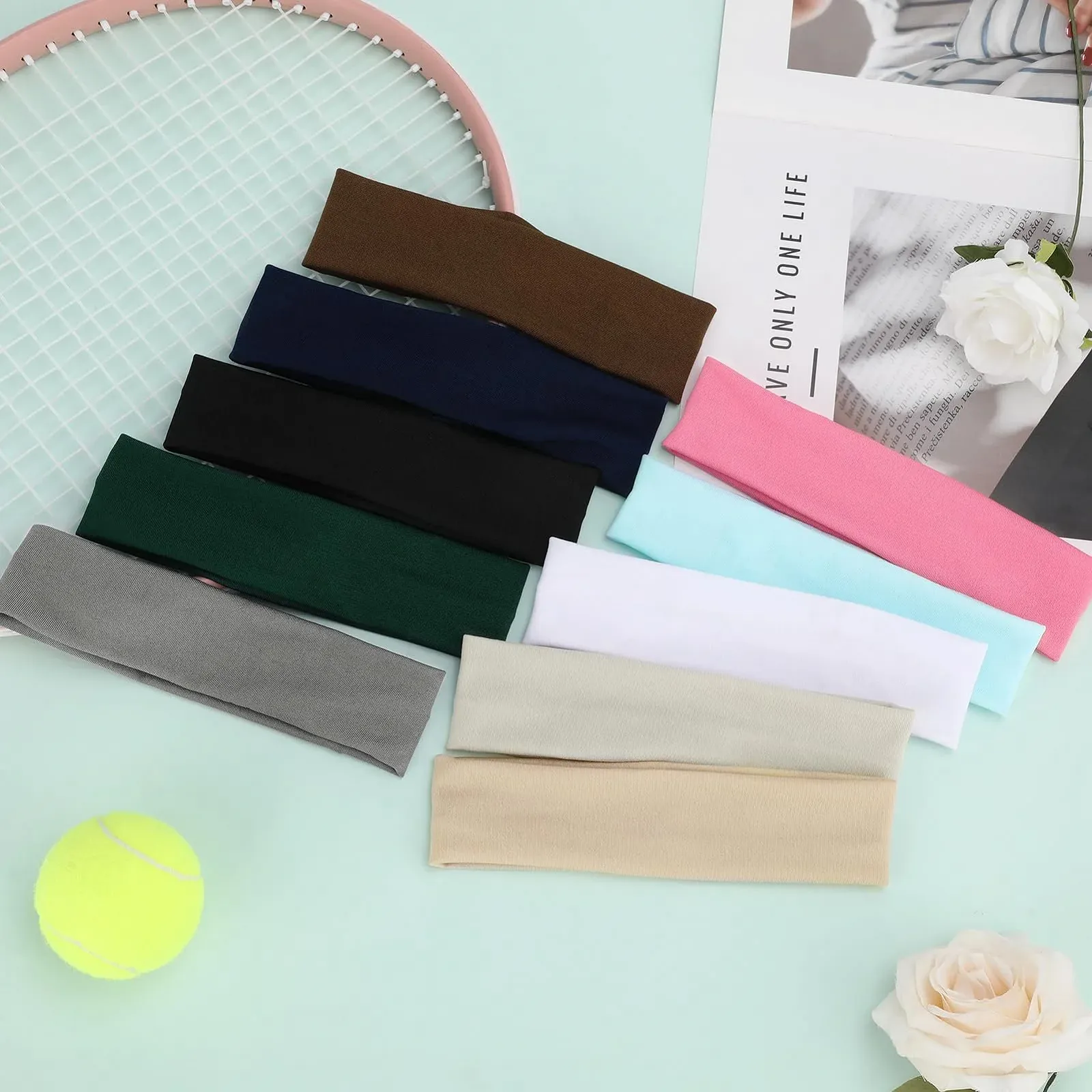 Спортивна Пов'язка на Голову Різні Кольори, Набір 10 штук, фото №7