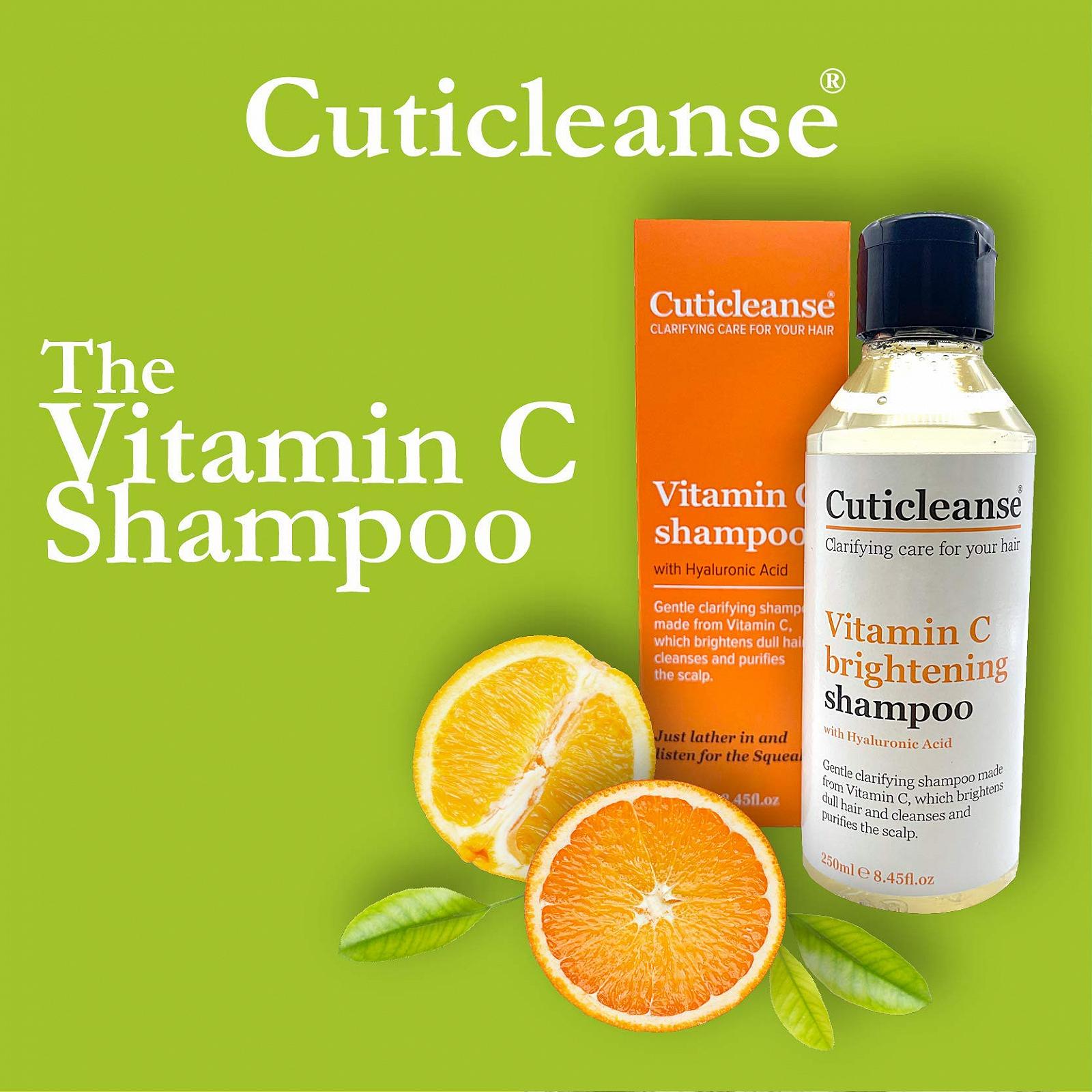 Шампунь Cuticleanse Vitamin C - Увлажняющий шампунь длительного действия - С гиалуроновой кислотой для поврежденных, кудрявых, окрашенных и жирных волос, 250 мл, фото №1