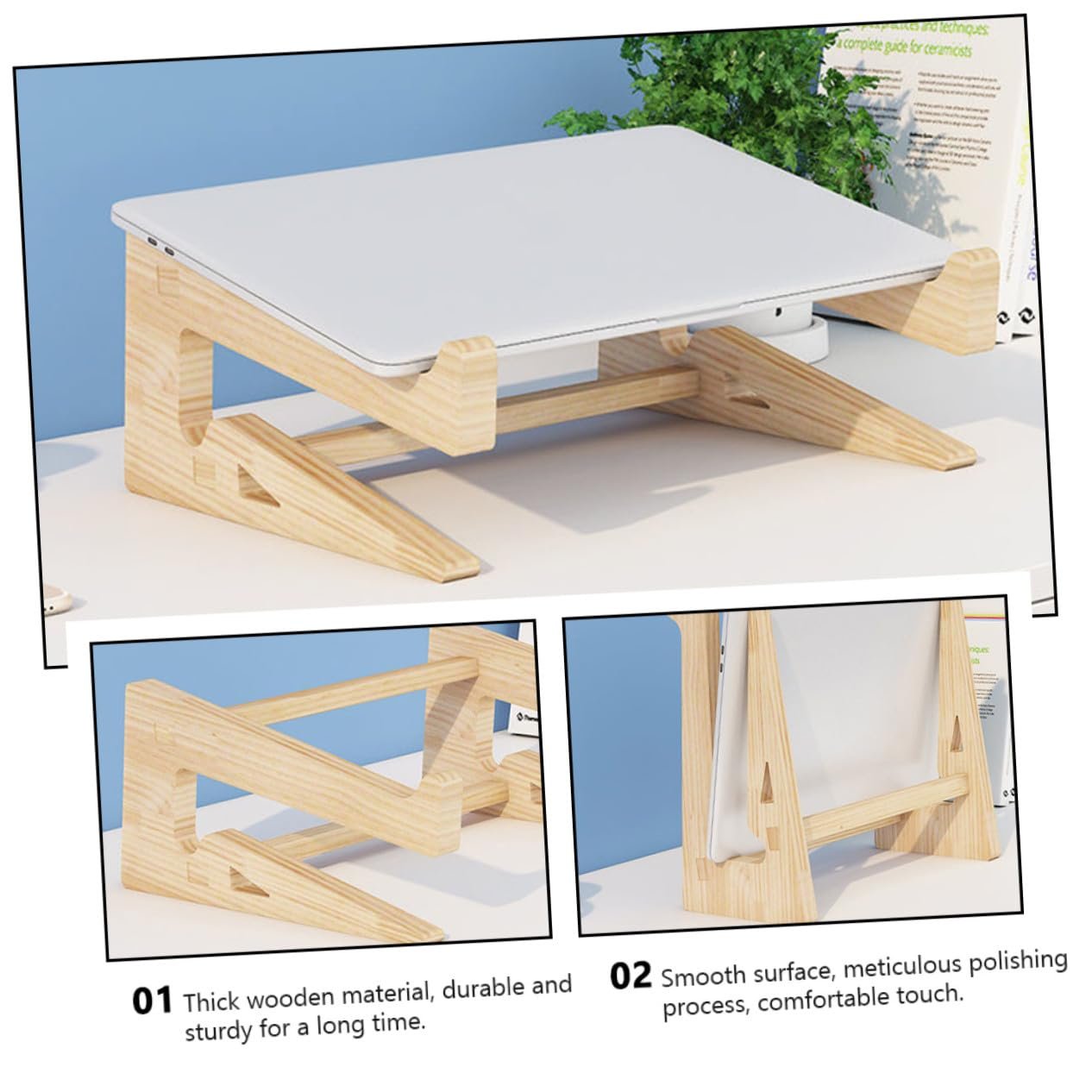 Підставка для ноутбука Дерев'яна Підставка для ноутбука Ергономічний Настільний, фото №9