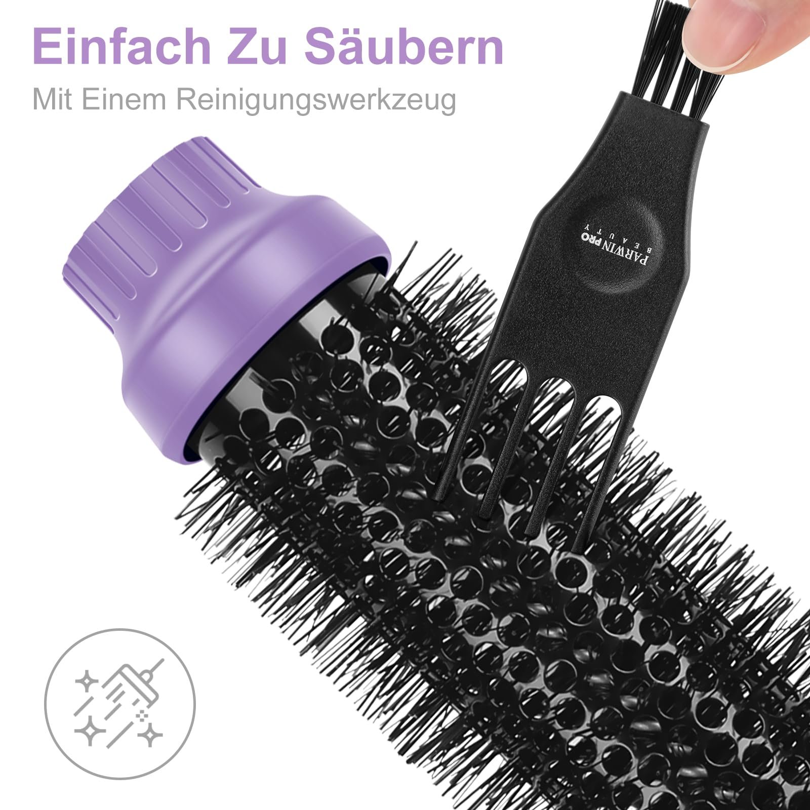 Фен-щітка PARWIN PRO BEAUTY One-Step 4-в-1 1000 Вт Purple, фото №7 Фен-щітка PARWIN PRO BEAUTY One-Step 4-в-1 1000 Вт Purple, фото №7