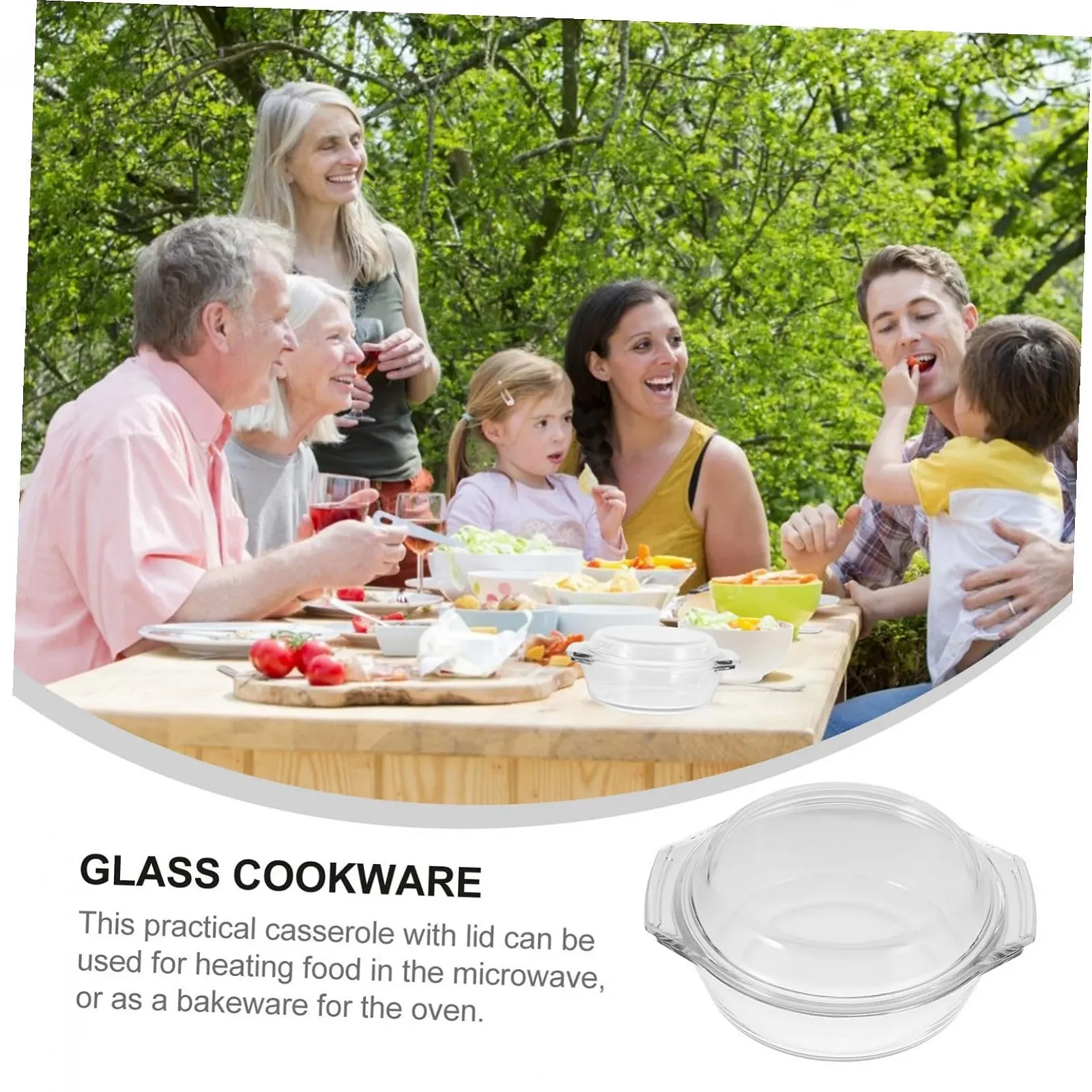 Форма для запекания Veemoon с крышкой стеклянная термостойкая, фото №4 Форма для запекания Veemoon с крышкой стеклянная термостойкая, фото №4