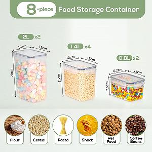 Ємності для зберігання Cozary Набір 8 штук герметичні BPA-Free synthetic.ua - Фото 1