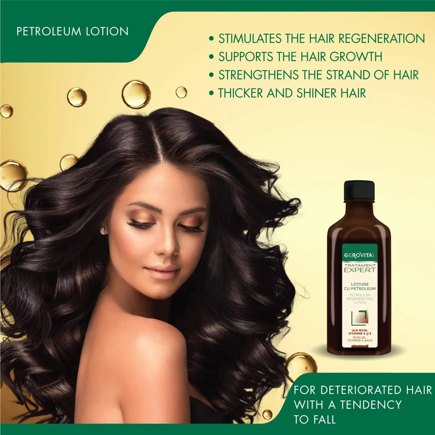 Лосьйон Gerovital Expert Intensive для регенерації волосся з нафтою та рициновою олією 100 мл, фото №3