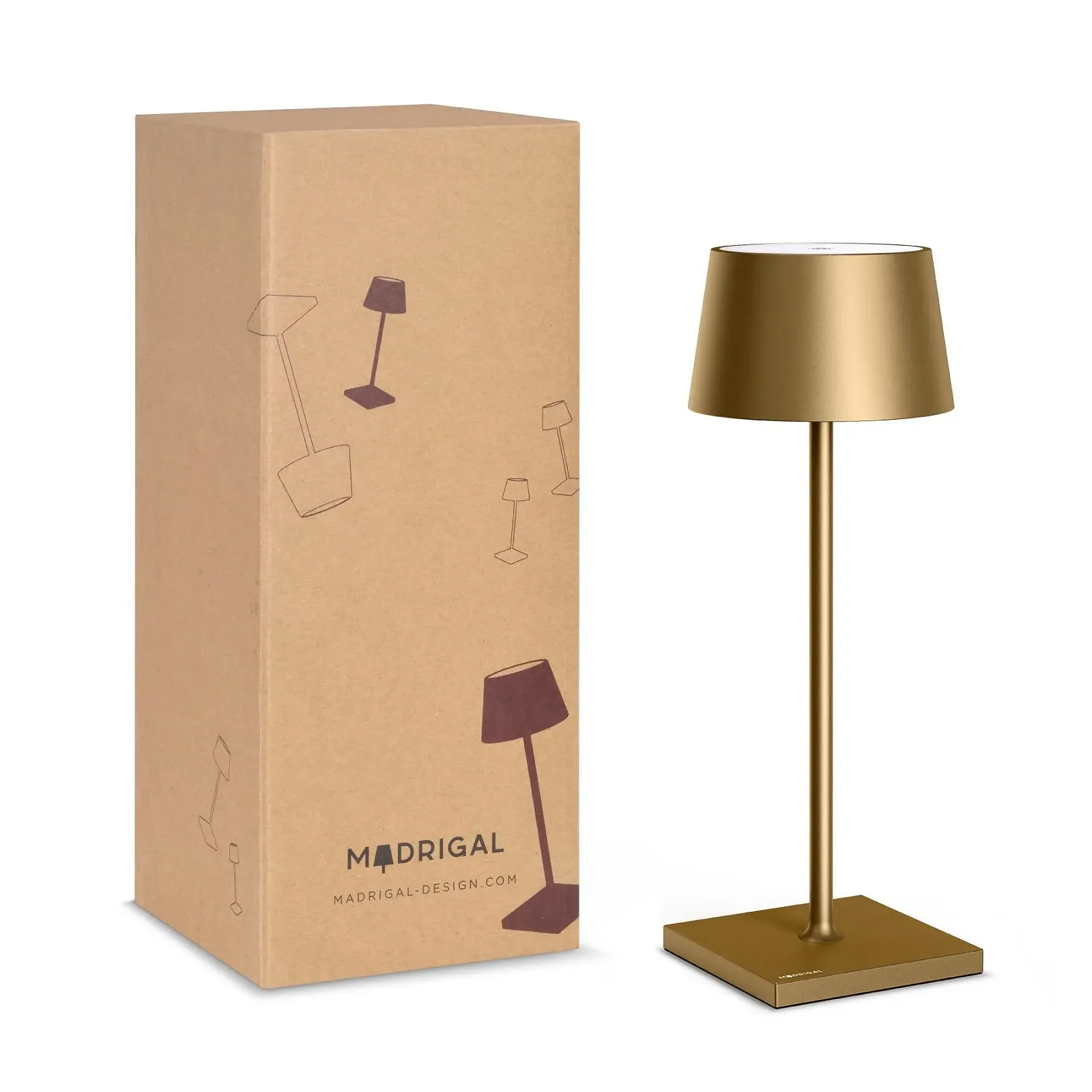 Настільна лампа Stilosa 3 LED акумуляторна IP54 темно-золота, фото №8