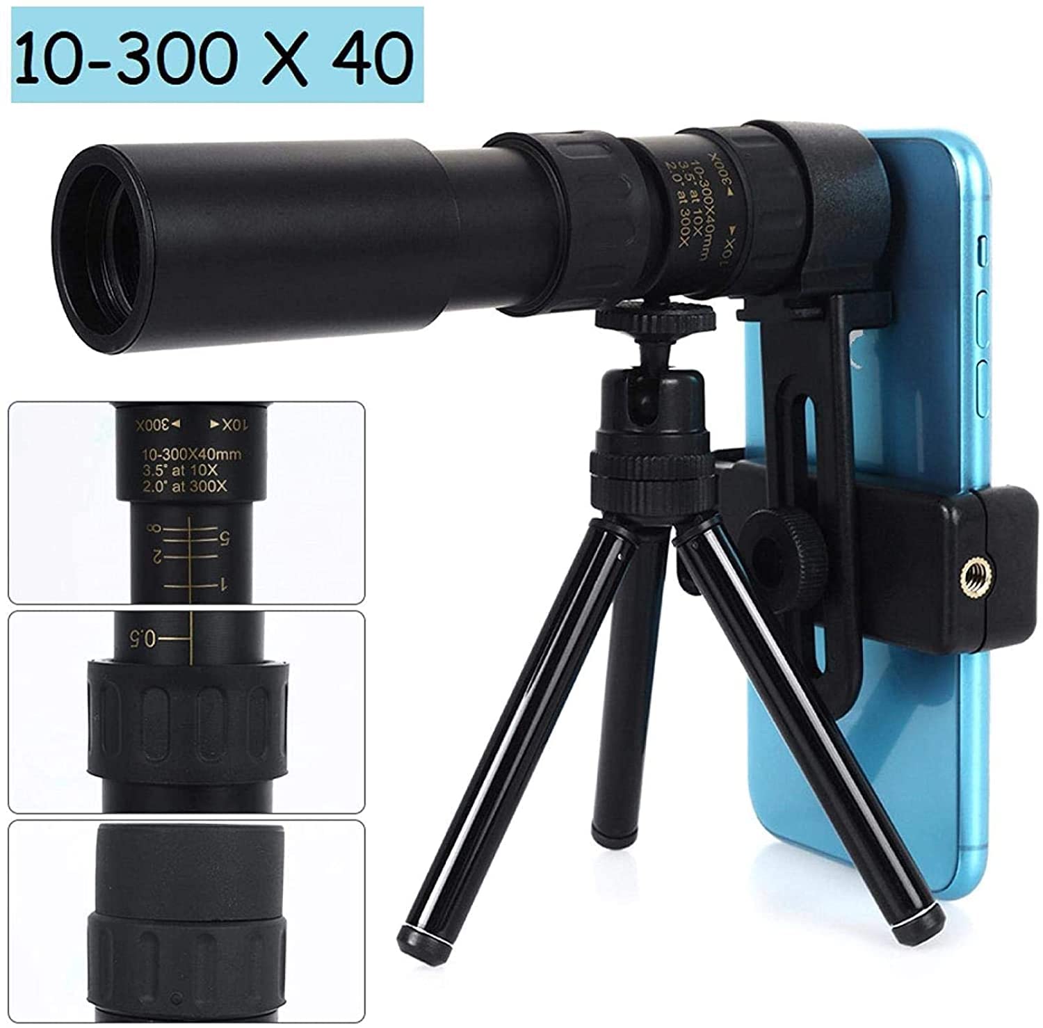 Монокуляр QHYTL Телескоп 4K 10-300X 40 мм Зум Портативный Легкий для Кемпинга, фото №2