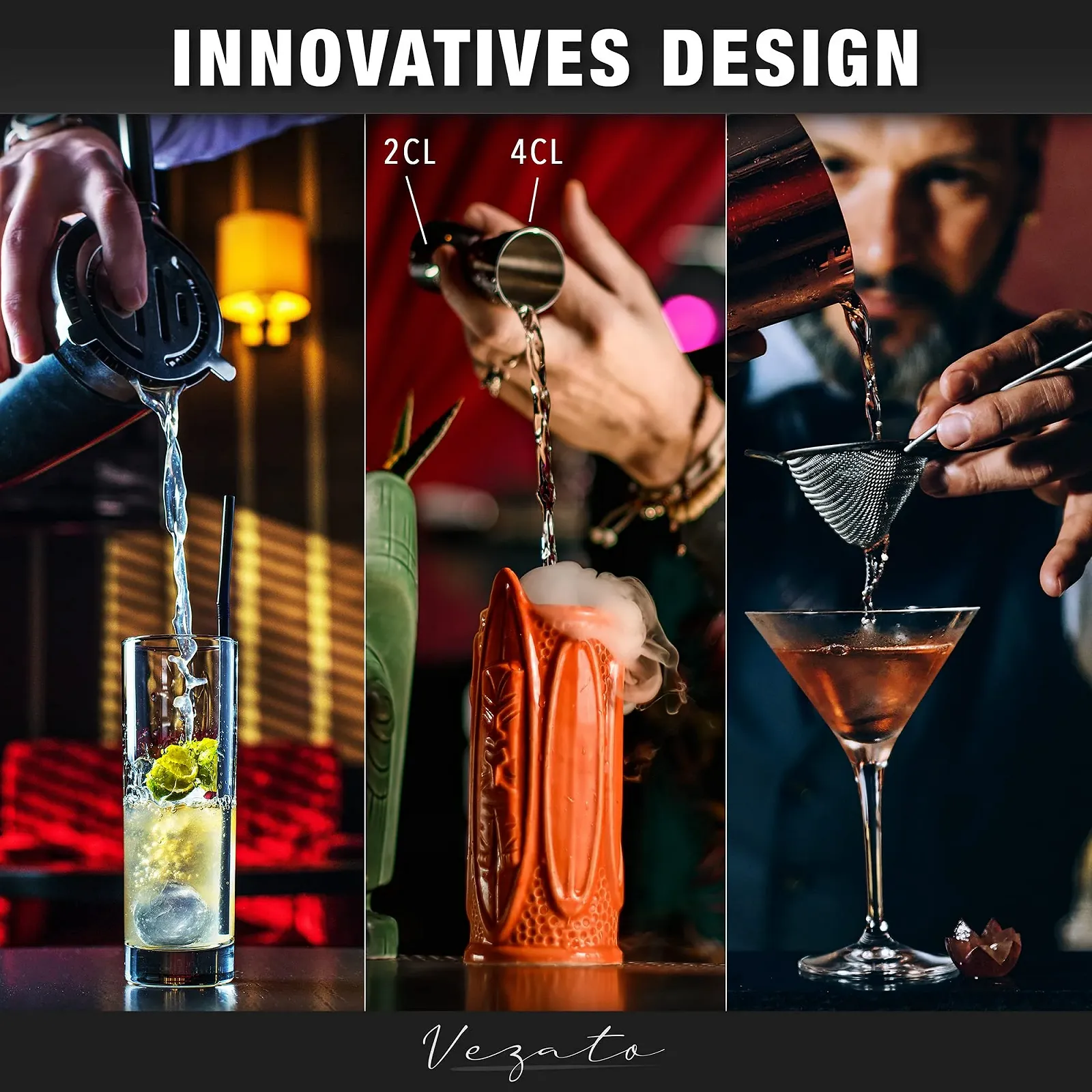 Набір для коктейлів Vezato з нержавіючої сталі 750 мл, фото №3