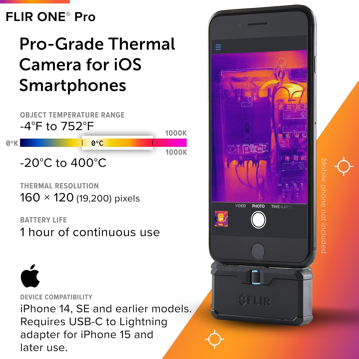 Тепловізійна камера FLIR ONE Pro Чорний, фото №5