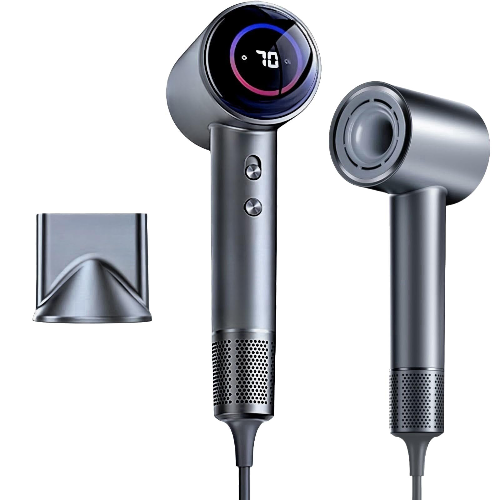 Фен flintronic 1600 Вт Ионный, HD-дисплей, сенсорный экран, 2 скорости, 4 режима нагрева, фото №9