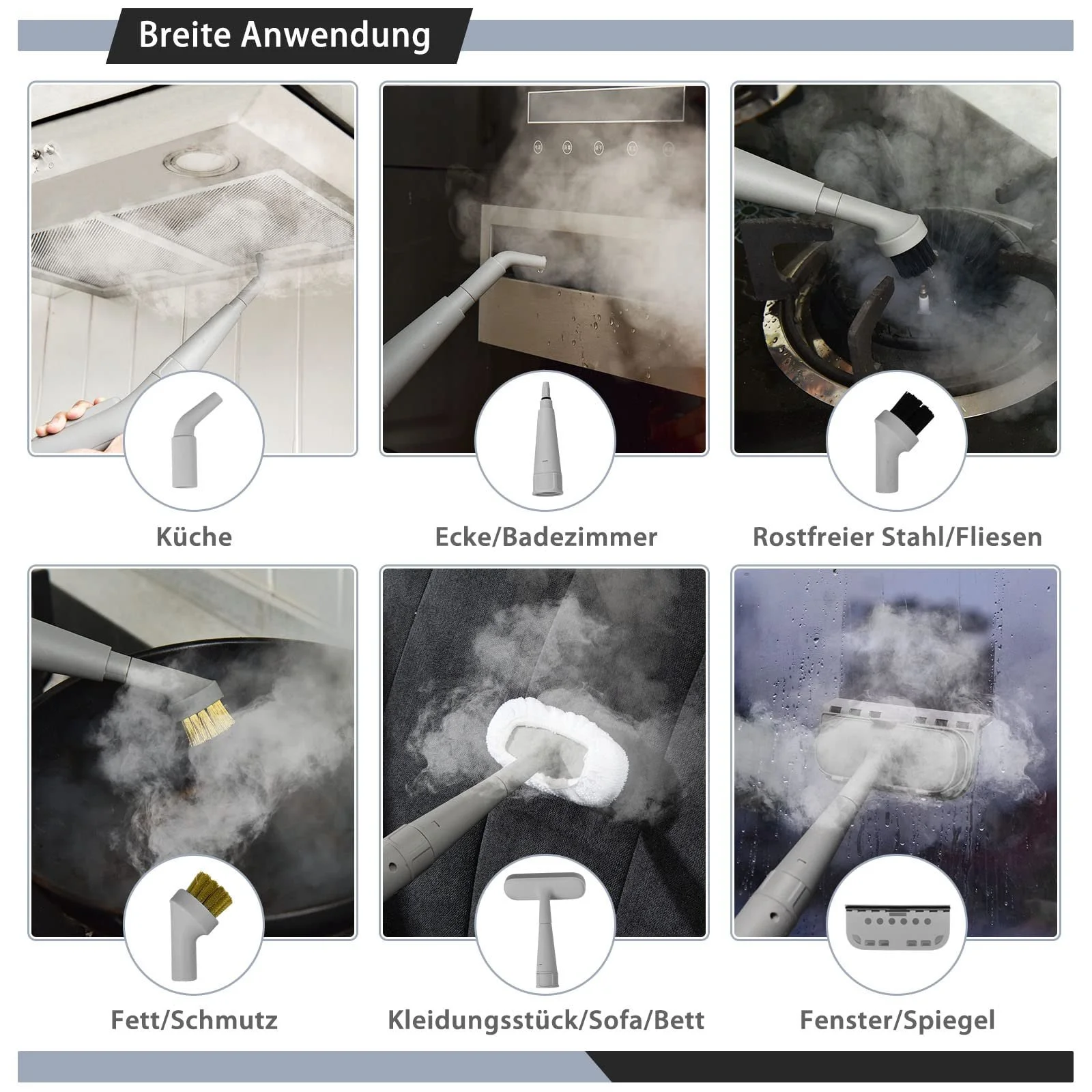 Пароочисник COSTWAY Steamshot 1000 W 300 мл 10 аксесуарів, фото №6 Пароочисник COSTWAY Steamshot 1000 W 300 мл 10 аксесуарів, фото №6