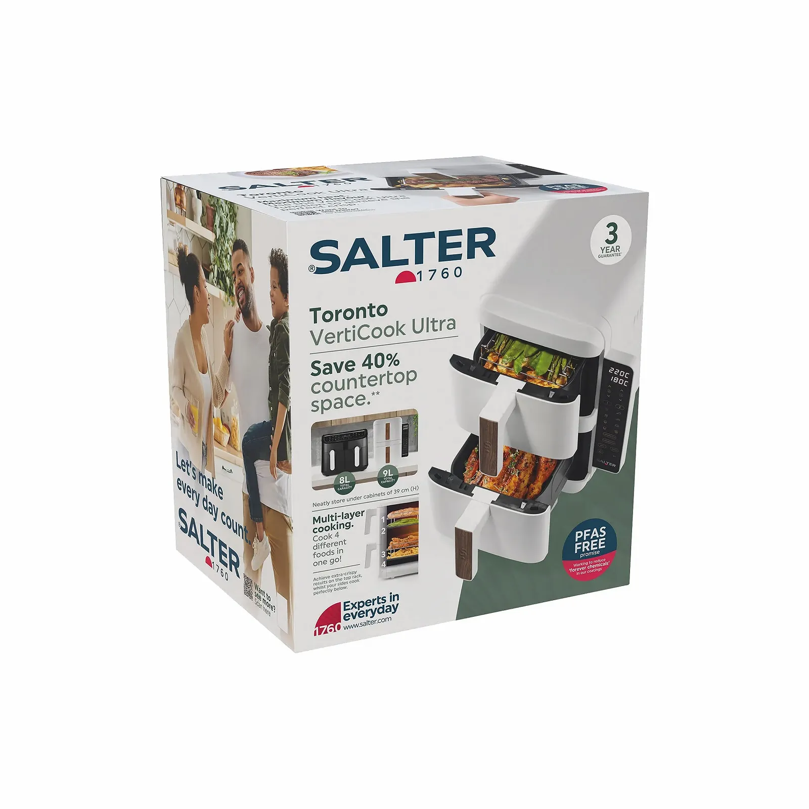 Мультипіч Salter VertiCook Ultra 9 л 2 кошики 2400 Вт, фото №3 Мультипіч Salter VertiCook Ultra 9 л 2 кошики 2400 Вт, фото №3