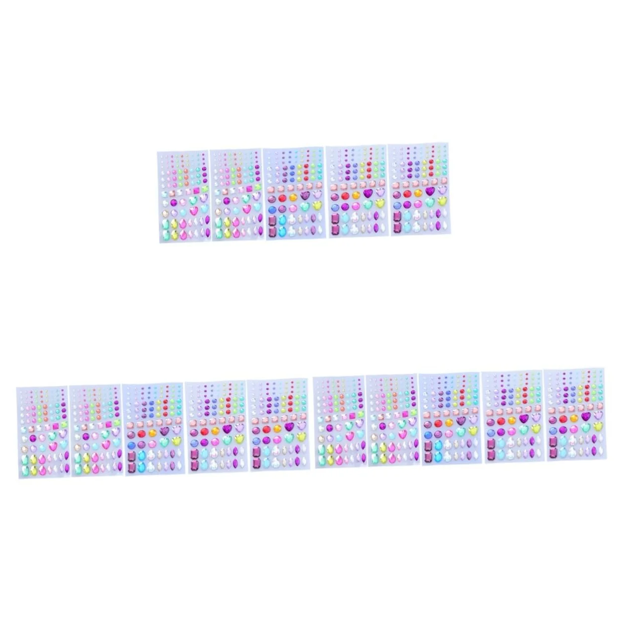 Стразы Акриловые Lurrose 15 листов Самоклеящиеся Блестящие Камни Разноцветные, фото №1