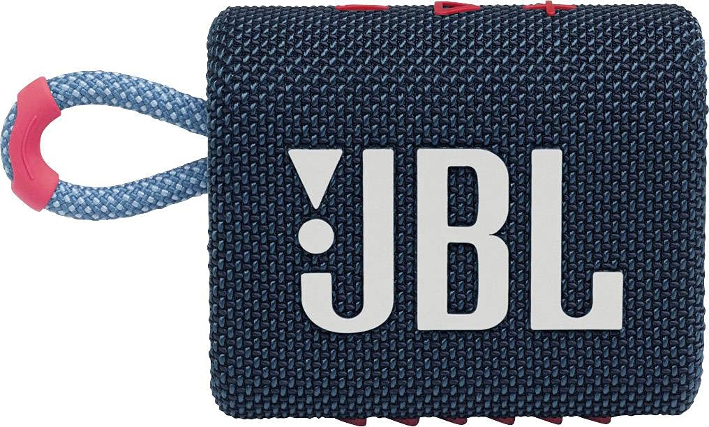 Портативна Водонепроникна Бездротова Пилозахищена Bluetooth-колонка JBL Go 3 (Синьо-Рожева), фото №2