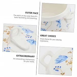 Кастрюля керамическая Mobestech с крышкой термостойкая с узором орхидеи synthetic.ua - Фото 1