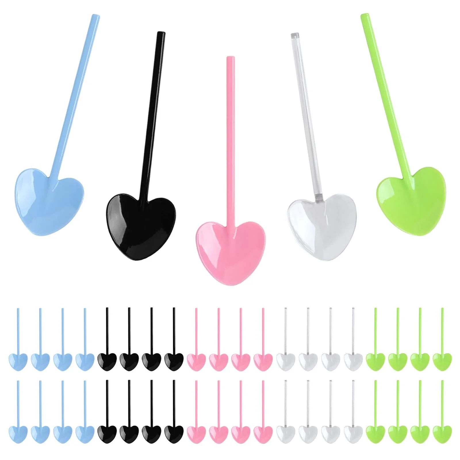 Ложка Серце Brand Набір з 200 штук Різнокольоровий, фото №1 Ложка Серце Brand Набір з 200 штук Різнокольоровий, фото №1