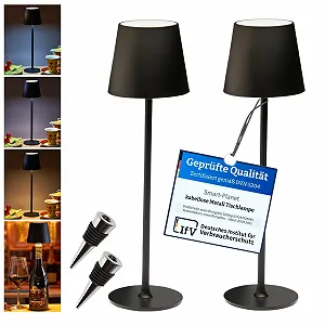 Настільна лампа Smart-Planet набір 2 шт. акумуляторна бездротова 5200 mAh IP54 регульована висота сенсорна димована USB-C - Фото 1