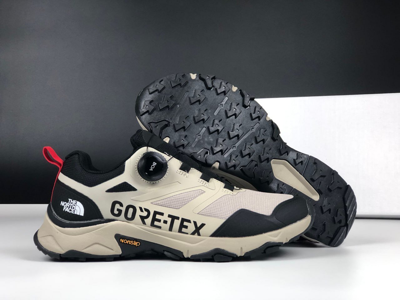 Чоловічі кросівки The North Face Shimano Boa Gore-Tex бежеві з чорним термо осінь зима, фото №6