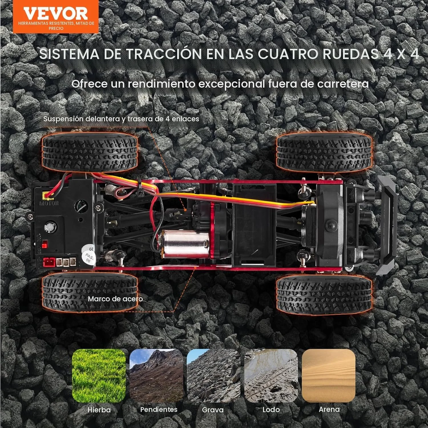 Радіокерований позашляховик VEVOR 1:24 4WD, фото №11