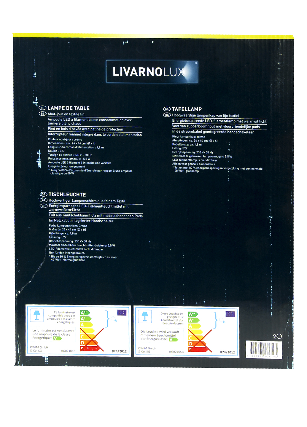 Настольные лампы Livarno белый-бежевый, фото №3