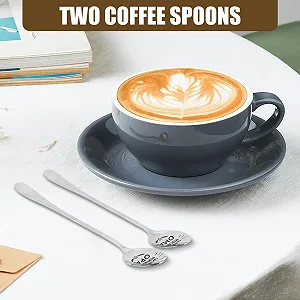 Ложка для кави GrandMa and GrandPa Набір з 2 ложок з гравіюванням для найкращих бабусі та дідуся на день народження Сріблястий synthetic.ua - Фото 1