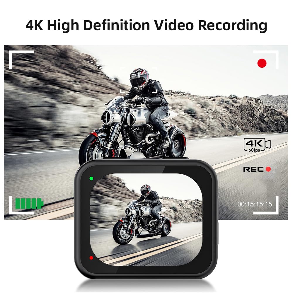 Екшн-камера Camnoon 4K Mini Sports 20MP WiFi 170° Wide Angle Lens 21M Waterproof з 2.1-дюймовим сенсорним екраном, фото №2
