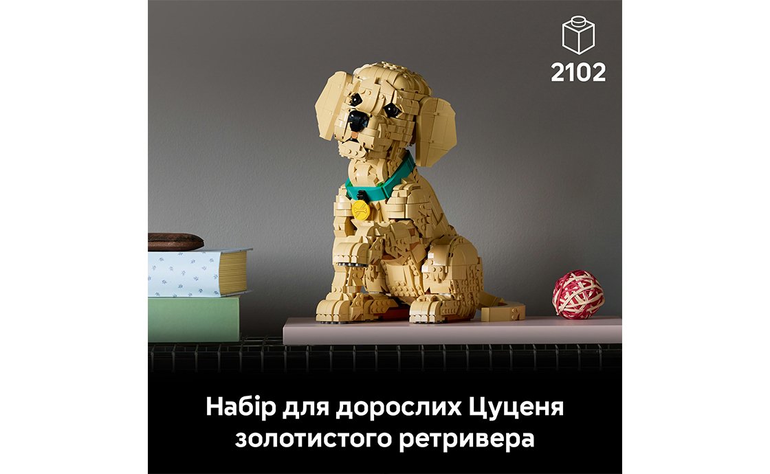 Конструктор Лего LEGO Icons Щенок золотистого ретривера (11384), фото №3