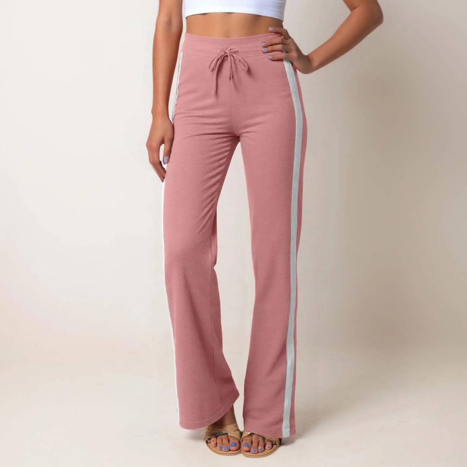 Штаны для дома Generisch, контрастные, с высокой талией, широкие, фото №3 Штаны для дома Generisch, контрастные, с высокой талией, широкие, фото №3