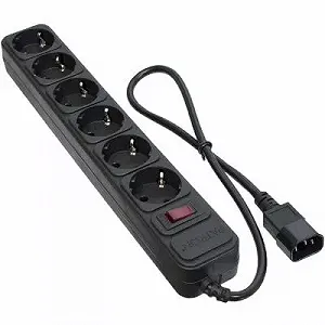 Сетевой фильтр питания PATRON 0.5 m3*1mm2 (SP-1062U) 6 розеток BLACK (EXT-PN-SP-1062U) - Фото 1