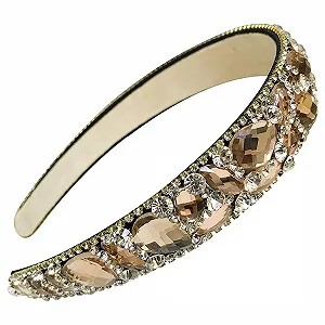 Обруч Fodattm Женский Блестящий со стразами Широкий - Фото 1