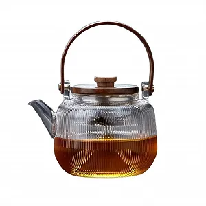 Чайник WAOCEO 1 Литр Жаростойкое стекло Чайник для чая Чайник для чая Подходит для электрической керамической плиты - Фото 1
