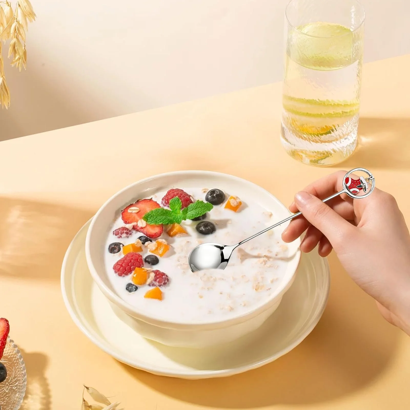 Набір з 6 різдвяних ложок, нержавіюча сталь, фото №5