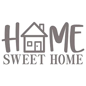 Наклейка на стіну GRAZDesign Home Sweet Home Сріблясто-сіра 58 x 30 см synthetic.ua - Фото 1