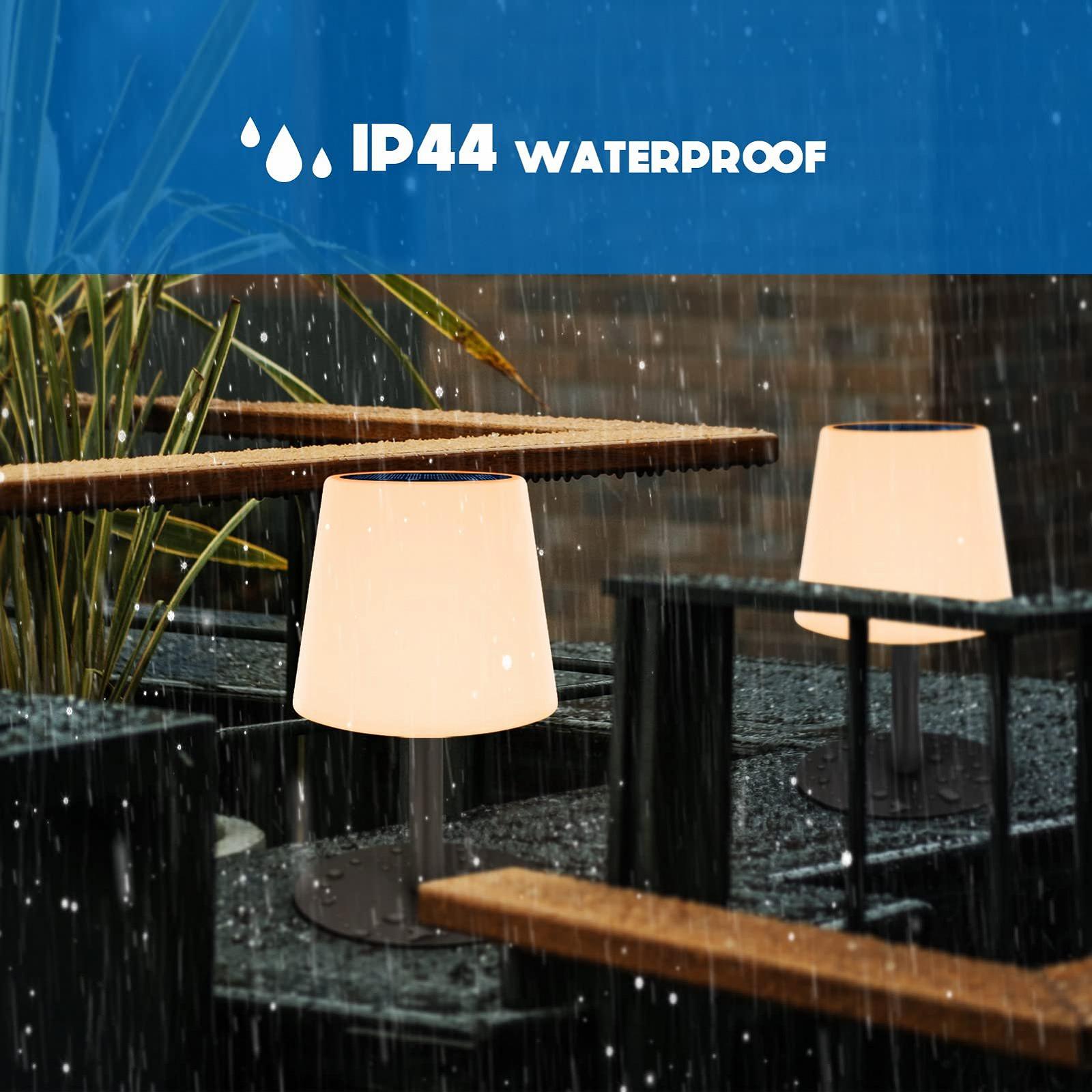 Вулична настільна лампа на сонячній батареї uuffoo IP44 8-12 годин роботи 2-в-1 зарядка Чорна, фото №7