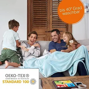 Покривало Ich Liebe Dich, 200 см x 150 см, нічний синій synthetic.ua - Фото 1