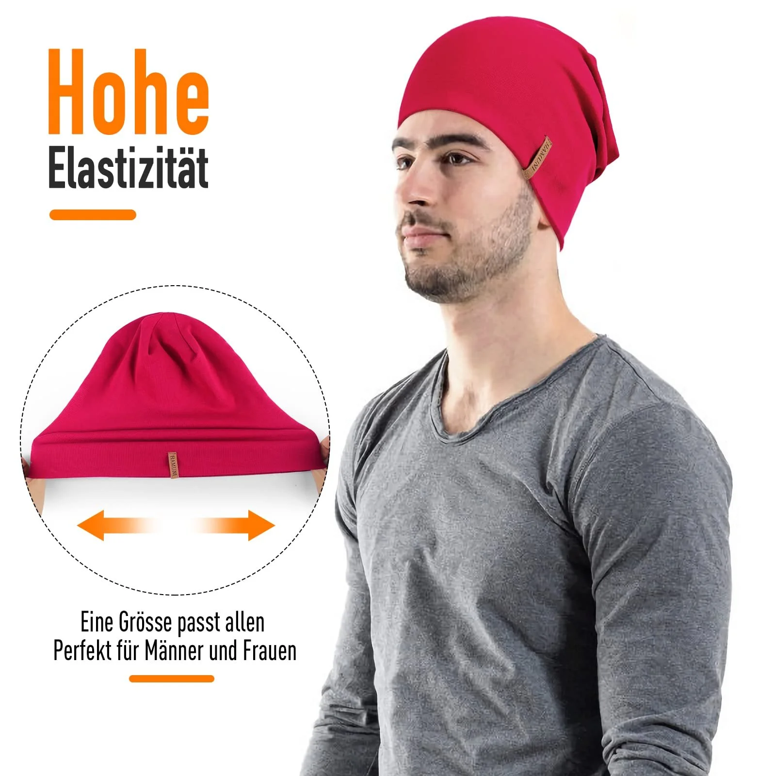 Шапка-бини Slouch, Мягкая хлопковая, фото №3 Шапка-бини Slouch, Мягкая хлопковая, фото №3