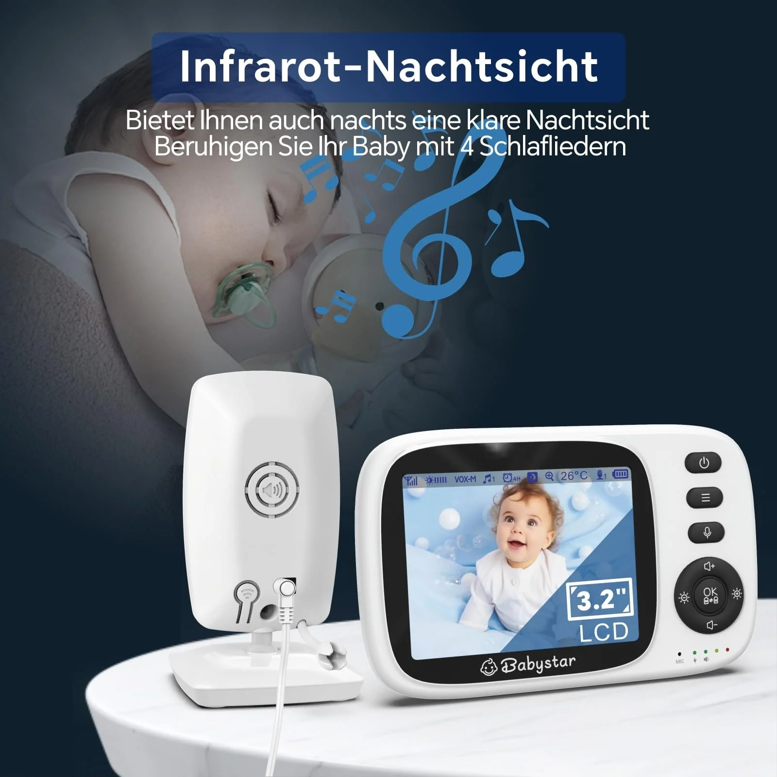 Видеоняня Babystar 3.2" 2100 mAh ECO Night Vision, фото №4 Видеоняня Babystar 3.2" 2100 mAh ECO Night Vision, фото №4