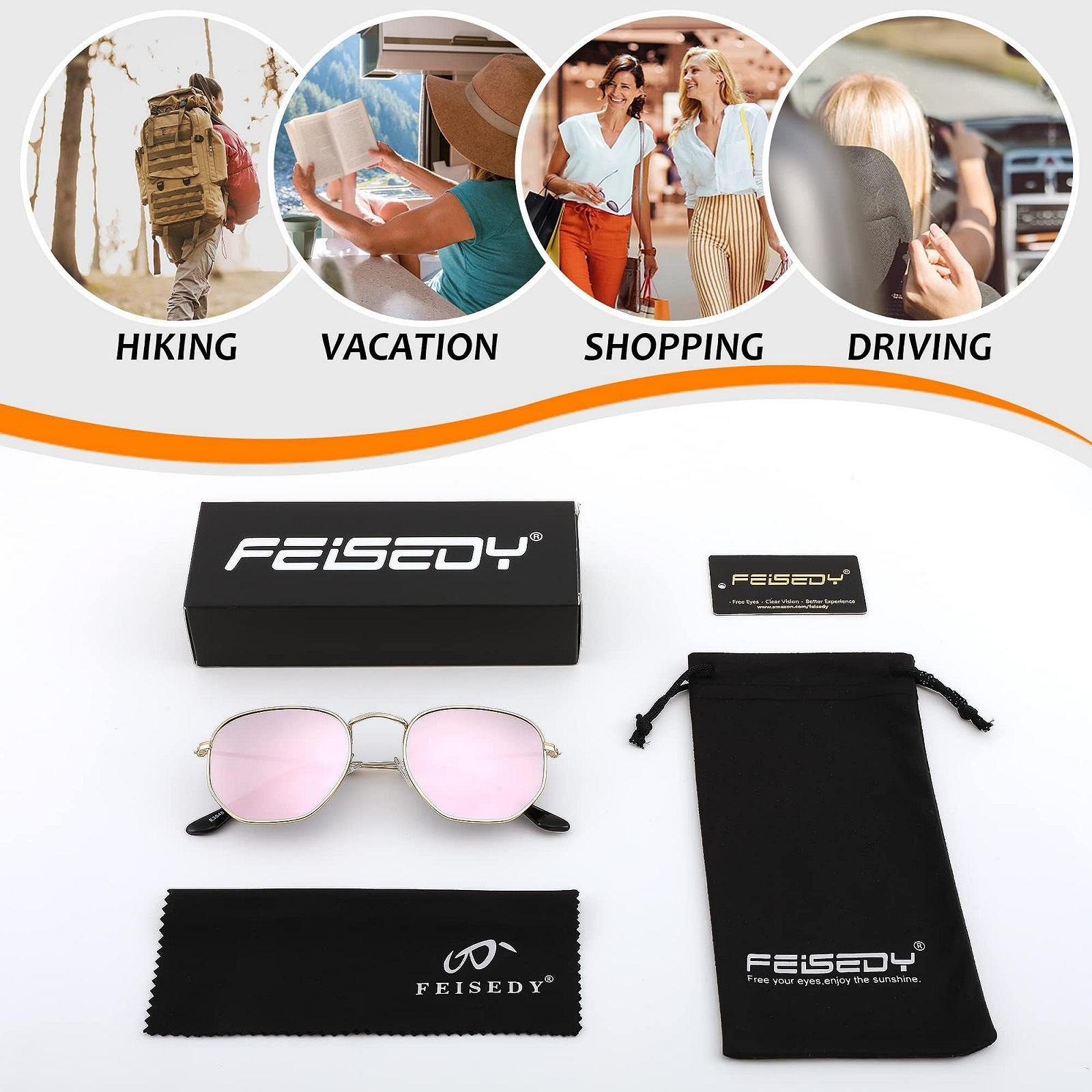 Поляризовані сонцезахисні окуляри FEISEDY для жінок і чоловіків Великі, фото №5 Поляризовані сонцезахисні окуляри FEISEDY для жінок і чоловіків Великі, фото №5