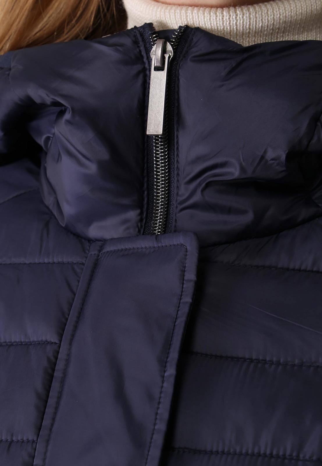 Женское Синее стеганое пальто с капюшоном, фото №4 Женское Синее стеганое пальто с капюшоном, фото №4