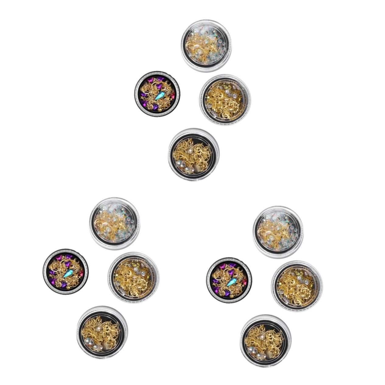 Healeved 3 набори Стрази для манікюру 3D Кольорові, фото №1