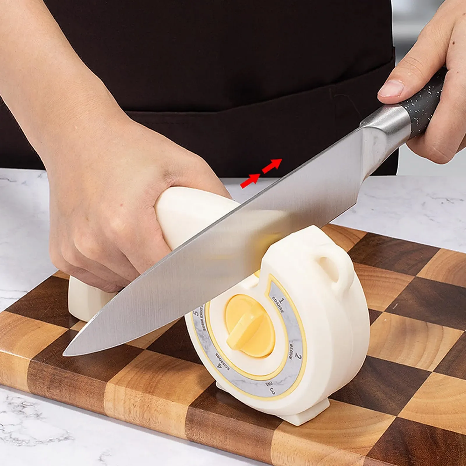 Точило для ножів ручне з нековзною основою та ергономічною ручкою портативне, фото №2