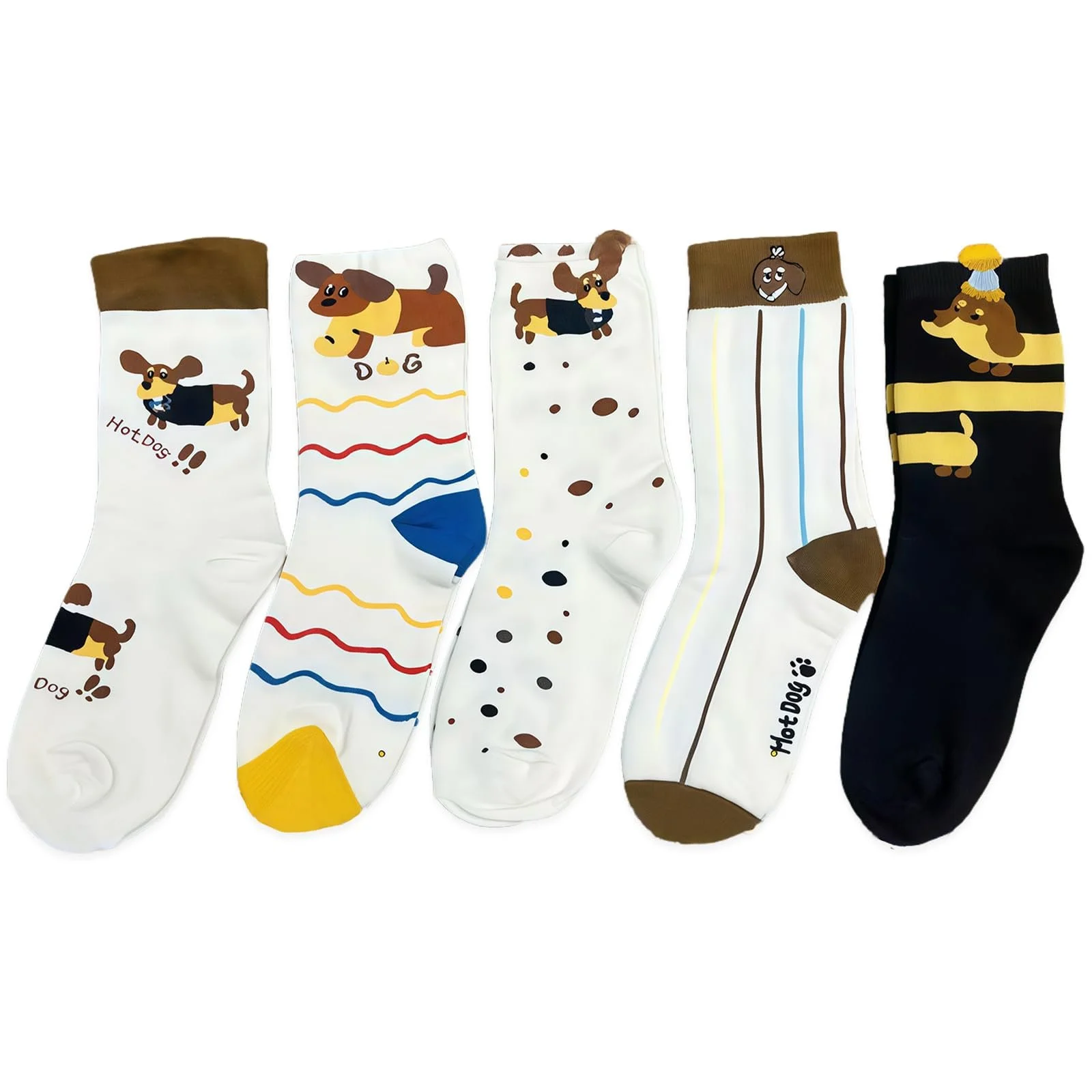 Шкарпетки Такса з малюнком тварин, Кольорові, 5 пар, фото №1 Шкарпетки Такса з малюнком тварин, Кольорові, 5 пар, фото №1