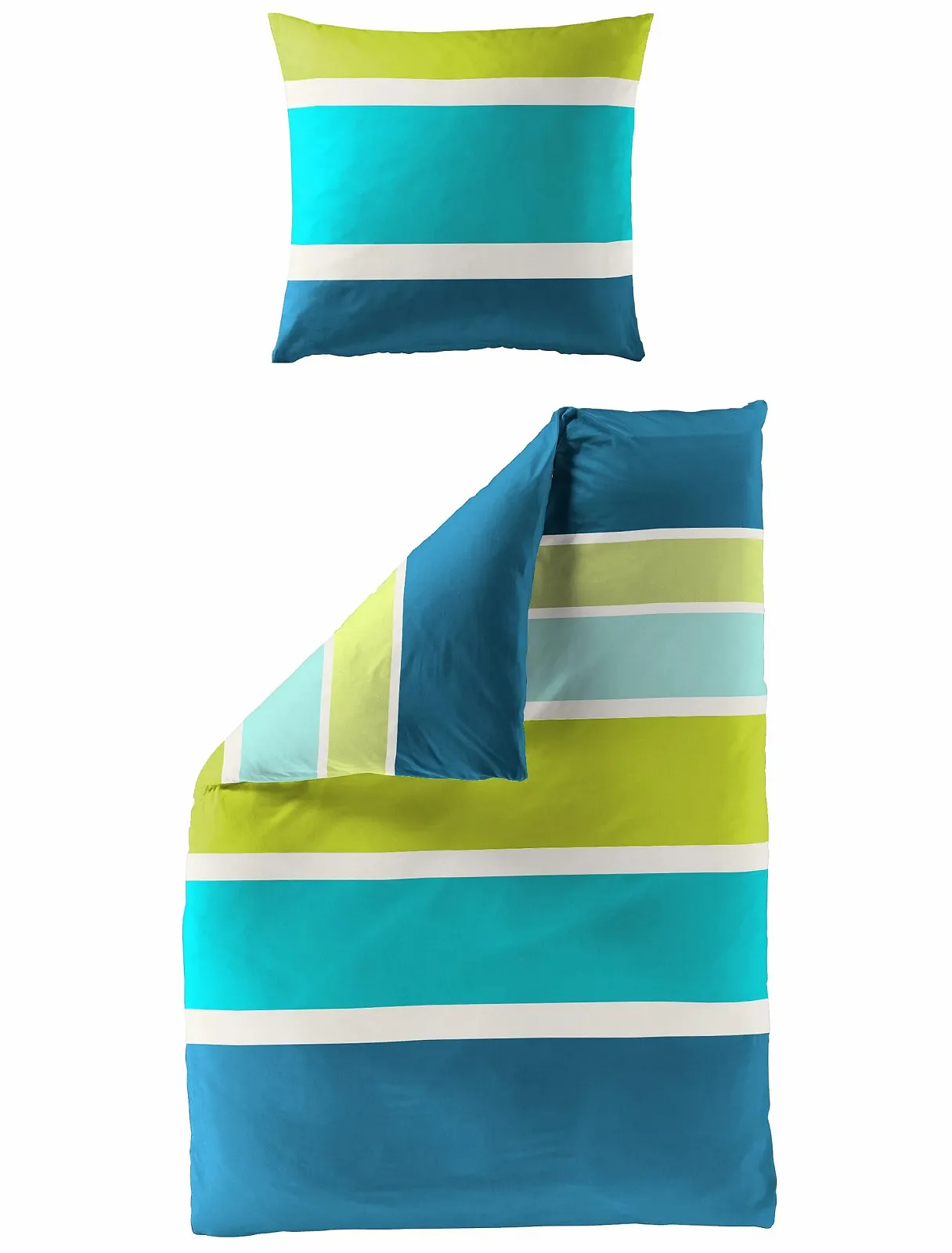 Постільна білизна Bierbaum 4757_67 Egyptian Cotton Mako Satin 155 x 220 см + 80 x 80 см Petrol Multicoloured, фото №3