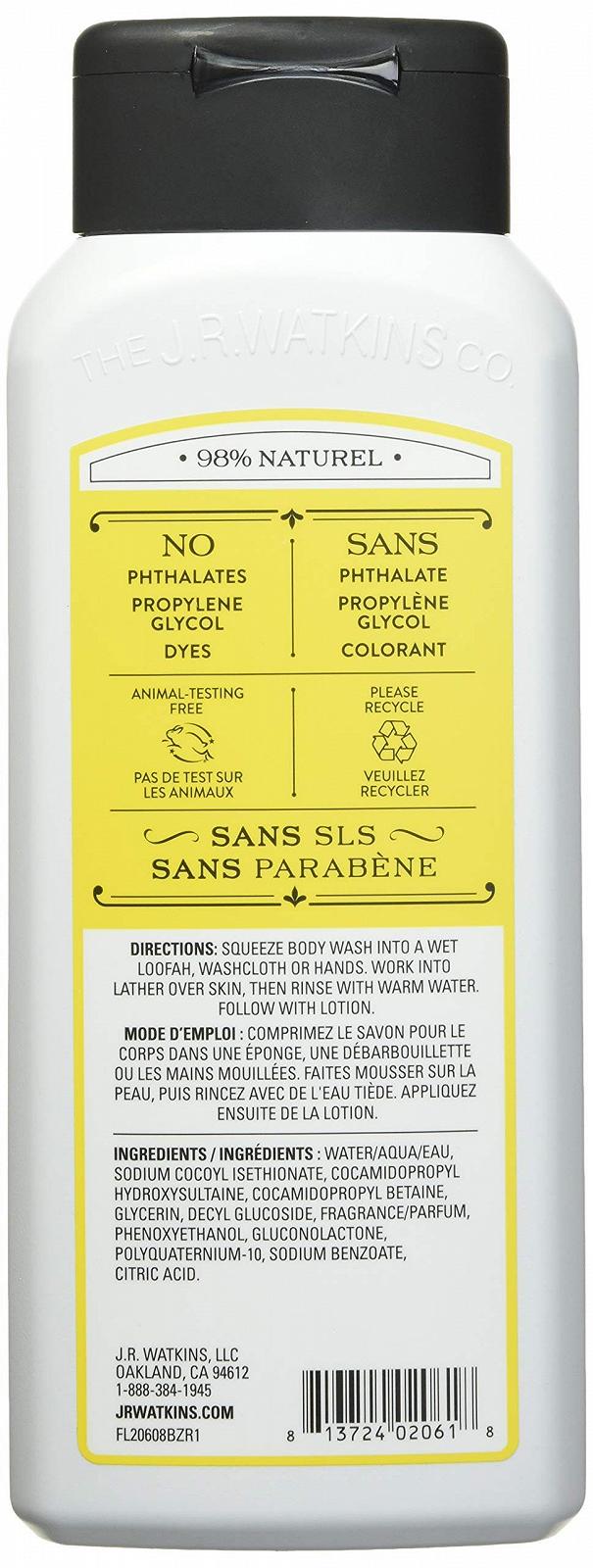 Гель для душу JR Watkins Daily Moisturising Lemon Cream 18 fl. oz., фото №2