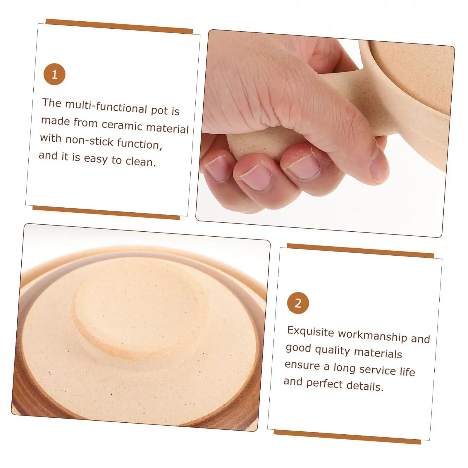 Керамічний Ківш з однією ручкою та кришкою жаростійкий, фото №9